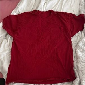 Hanes Deep Red Short Sleeve Tee